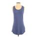 Logo Layers Casual Dress - Mini Scoop Neck Sleeveless: Blue Solid Dresses - Women's Size Small
