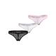 Slip TOMMY HILFIGER UNDERWEAR "3 PACK THONG LACE (EXT SIZES)" Gr. XL (42/44), bunt (black, white, light_pink) Damen Unterhosen Klassische Slips