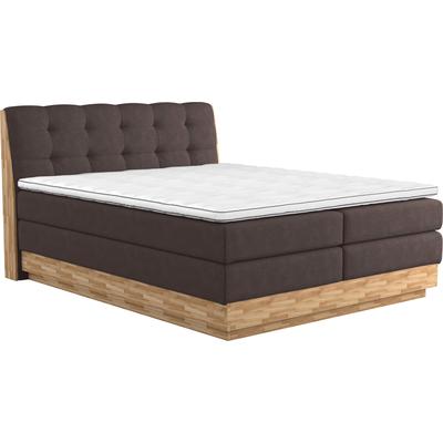 Boxspringbett HOME AFFAIRE "Naome", schwarz (charcoal), B:201cm L:217cm, 100% Polyester, Komplettbetten, Boxspringbett, Boxspringbett, Inklusive Topper Image