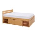 Lit rangement en bois massif miel 140 x 190 cm