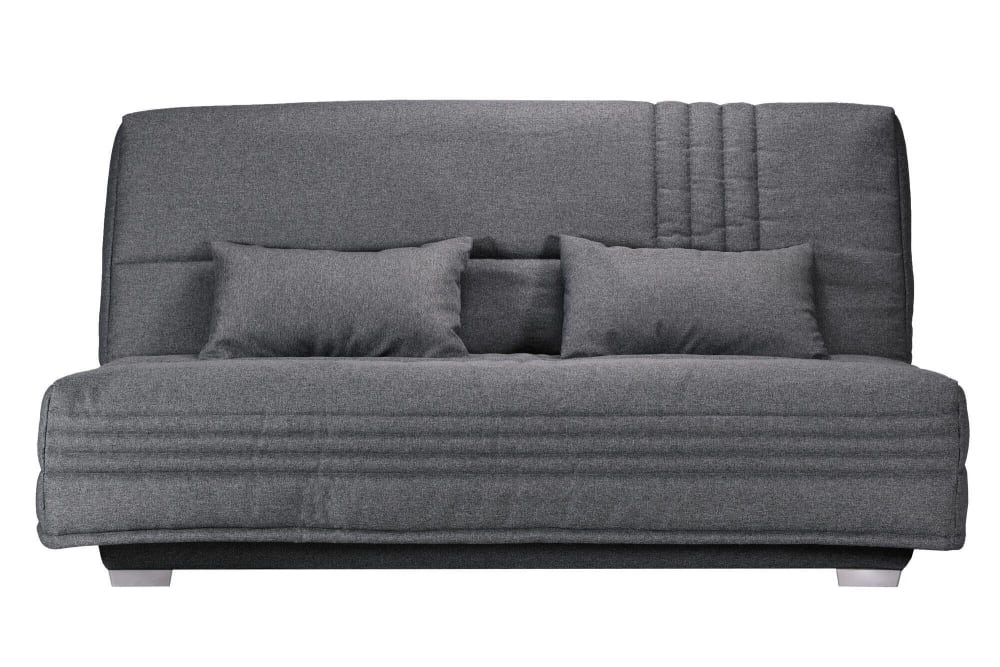 Banquette clic-clac avec matelas de 17 cm gris foncé