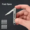 Mini scalpel pliant en acier inoxydable couteau pliant à ouverture rapide survie en plein air