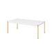 Coffee Table with Metal Tube Legs, White and Gold - 48 L x 24 W x 18 H Inches