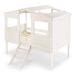 Susie Full Size House Bed for Kids - Cabana Style Solid Pine Wood Toddler Bed with Front Windows & Roof, Full Size Loft Bed