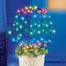 Solar Lighted Multicolor Metal Sphere Outdoor Holiday Decoration - 10.25 x 22.5 x 10.25