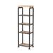 Industrial Style Pier Cabinet with Metal Pipe Design Frame, Antique Black - 62.5 H x 21.25 W x 14 L