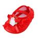 nsendm Male Shoes Ballet Shoes for Girls Sole Toddler Shoes Pearl Dress Flower Princess Shoes Toddler Shoes Little Girl Tennis Shoes Red 3.5