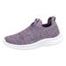 nsendm Female Shoes Adult Wide Taupe Sandals Solid Colour Flyweaving Mesh Breathable Soft Bottom Lightweight Large Size Women Casual Tennis Shoes Purple 6.5