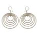 Sterling silver dangle earrings, 'Five Haloes'