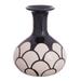 Chulucanas Petals,'Petal Motif Chulucanas Ceramic Decorative Vase from Peru'