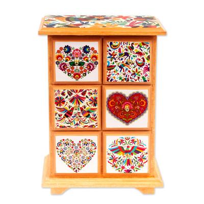 Lavish Color,'Handcrafted Decoupage Wood Jewelry Chest from Mexico'