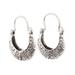 Mystic Cradle,'Sterling Silver Hoop Earrings Crafted in India'