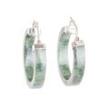 Synchronicity in Light Green,'Handmade Jade Hoop Earrings'