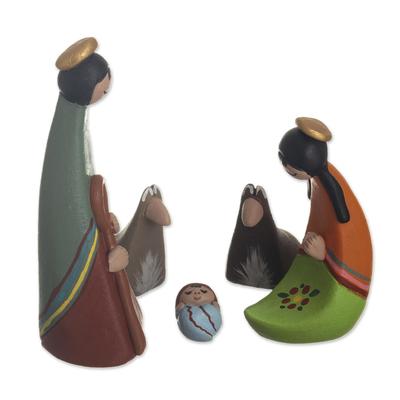 Born in the Andes,'Artisan Crafted Ceramic Nativity Scene (5 Pieces)'