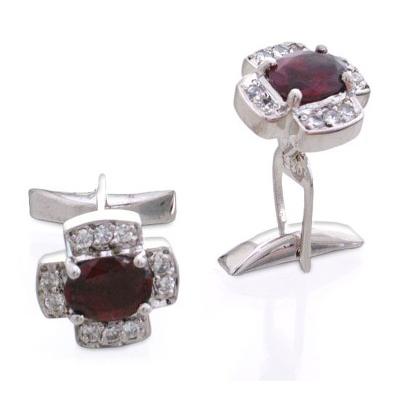 'Sophisticate' - Men's Sterling Silver Garnet Cuff...