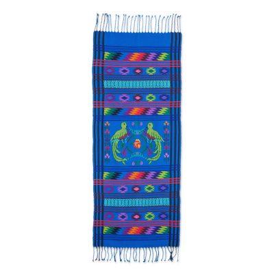 Cotton table runner, 'Quetzal Heaven'