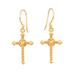 '22k Gold-Plated Sterling Silver Cross Dangle Earrings'