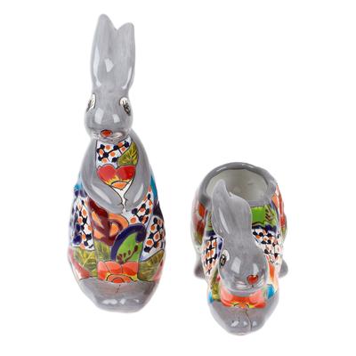 Hacienda Hops,'Bunny-Shaped Hacienda Ceramic Flower Pots (Set of 2)'