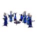 Blue Festivity,'Blue Gilded Glass Nativity Scene from Peru (10 Piece)'