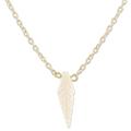 White Leaf,'Hand-Carved Pendant Necklace with Brass Chain from India'