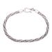 Foxtail Emotions,'Polished Sterling Silver Foxtail Chain Bracelet from Bali'