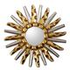 'Gilded Bronze and Aluminum Wood Sun-Themed Wall Mirror'