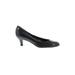Attilio Giusti Leombruni Heels: Pumps Kitten Heel Minimalist Black Print Shoes - Women's Size 39.5 - Round Toe
