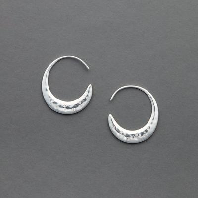 Lucky Brand Pave Threader Hoop - Women's Ladies Accessories Jewelry Earrings in Silver