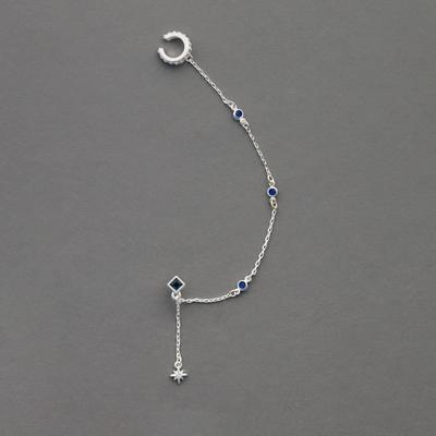 Lucky Brand Blue Ear Cuff Chain - Women's Ladies Accessories Jewelry Bracelets in Silver