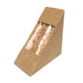 Recyclable Kraft Deep Fill Sandwich Triangles - Sandwich Wedge with Clear Window Sandwich Box Ideal for Food Packaging Lunch Box Bakery (250)