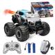 Remote Control Cars, 2.4GHz Dual Remote Control Spray Car 360° Rotating RC Stunt Car with Lights Musics and 2 Batteries, Offroad RC Cars Truck Toys Gifts for Boys Girls Kids Adults, 80Mins Play Time