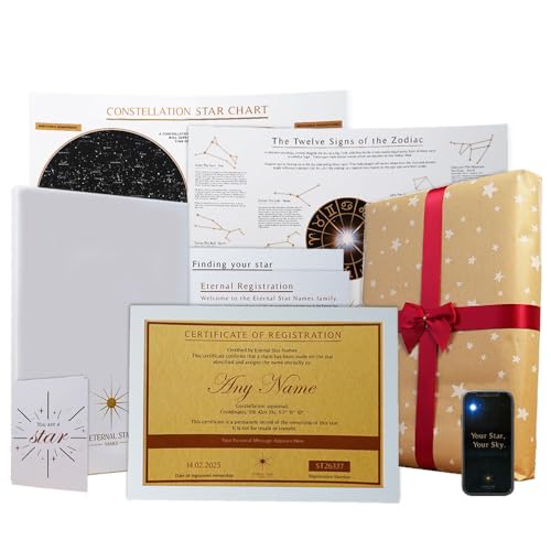 Name A Star Gift Set Personalised Luxury Present For Him, For Her, Husband, Wife, Boyfriend, Girlfriend For A Special Keepsake On Birthday, Anniversary, Valentines Day, Christmas