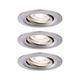 Paulmann 92973 Nova mini Plus LED recessed luminaire coin EasyDim round swivelling incl. 3x4.2 watt dimmable recessed ceiling spotlight brushed iron recessed lamp aluminium warm white 2700 K
