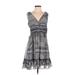 Rebecca Minkoff Casual Dress - A-Line V Neck Sleeveless: Gray Dresses - Women's Size 0