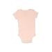 Carter's Short Sleeve Onesie: Pink Print Bottoms - Size Newborn