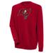 Men's Antigua Red Tampa Bay Buccaneers Victory Crewneck Pullover Sweatshirt