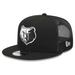 Men's New Era Black Memphis Grizzlies Evergreen 9FIFTY Trucker Snapback Hat