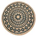 Luxor Living Teppich Mamda - Jute Teppich rund - auch geeignet als Teppich Schlafzimmer - nachhaltiger Boho Teppich beige - Teppich Läufer - Naturprodukt 80 cm rund Ornament