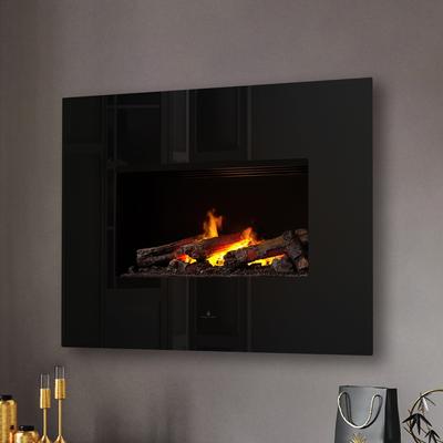 Noble Flame APOLLO [Opti-myst Elektro-Wandkamin]: Schwarz - Schwarz, pulverbeschichtet - Dekoholz Image