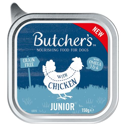 24x 150g Butcher's Original Junior mit Huhn Hundefutter nass