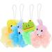 Animal Bath Loofahs 4pcs Cartoon Bath Ball Set Esponja para BaÃ±arse Bath Sets Clean Body Lotion Bathroom Shower Loofah Foam Body Sponges Body Loofah for Bath Loofah