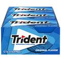 Trident Original Flavor Sugar Free Gum 12 Packs Of 14 Pieces (168 Total Pieces)