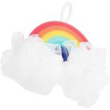 3pcs Cloud Bath Ball Facial Scrub Facial Accessories Cleaning sponges Cute Bath sponges Bath mesh Pouf Rainbow Bath Sponge Bath Scrubber Rainbow Shaped Body Scrubber Accessory