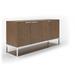 Cid Zyla 63 Inch Sideboard Buffet Cabinet, 4 Gliding Doors, Walnut Veneer