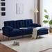 83" L Shaped Sectional Sofas Velvet Couches w/Removable Cushion, Blue