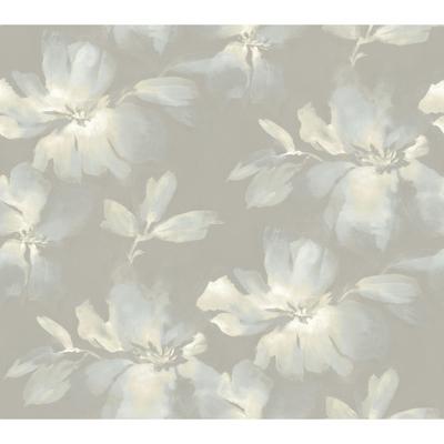 Candice Olson Light Blue & Grey Midnight Blooms Peel and Stick Wallpaper