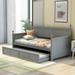Twin Size Wood Daybed with Trundle, Sofa Bed Twin Daybed Frame for Kids Teens and Guests, No Box Spring Needed