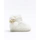 River Island Mini Girls Cream Faux Fur Slippers