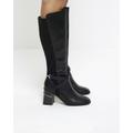 River Island Womens Black Heeled High Leg Boots