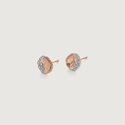 Rose Gold Riva Shore Diamond Stud Earrings Diamond